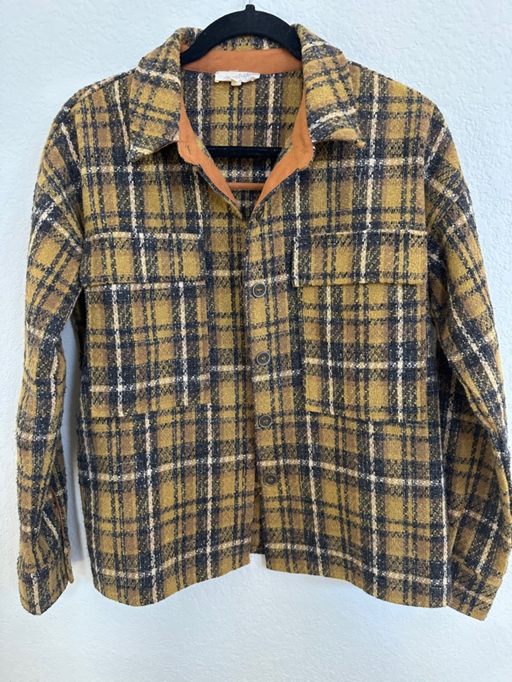Mystery Plaid Wool-Blend Jacket - Yellow/Black